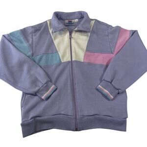 Vintage 80s Winning Ways Purple Track Jacket, Size M, Pockets Zip Up